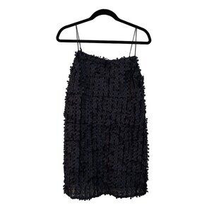 NWT Anthropologie Navy Textured Flower Dress Size Medium